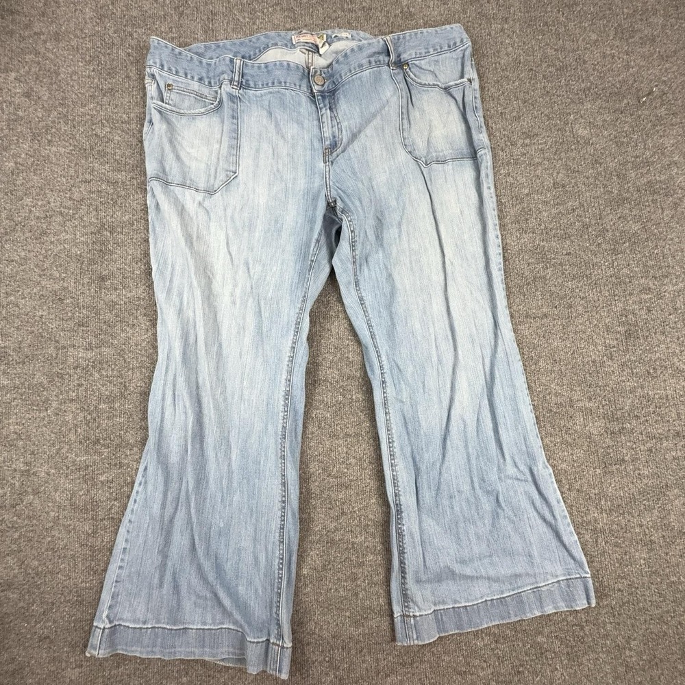 Old Navy Jeans Womens 26 Plus Light Wash Blue Low Rise Relaxed Wide Leg Stretch